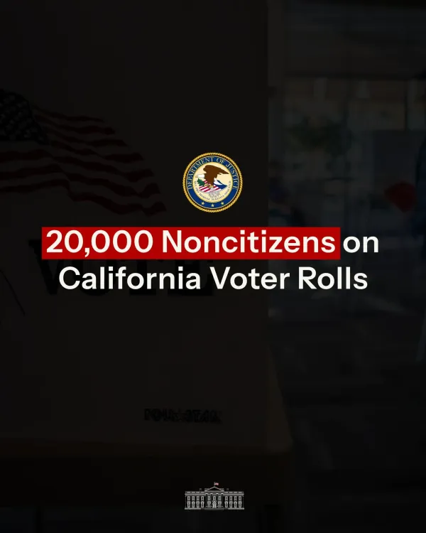White House Claims 20,000 Noncitizens on California Voter Rolls