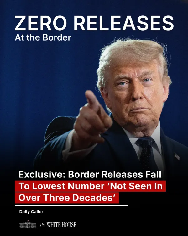 White House Claims Border Releases Hit 30-Year Low