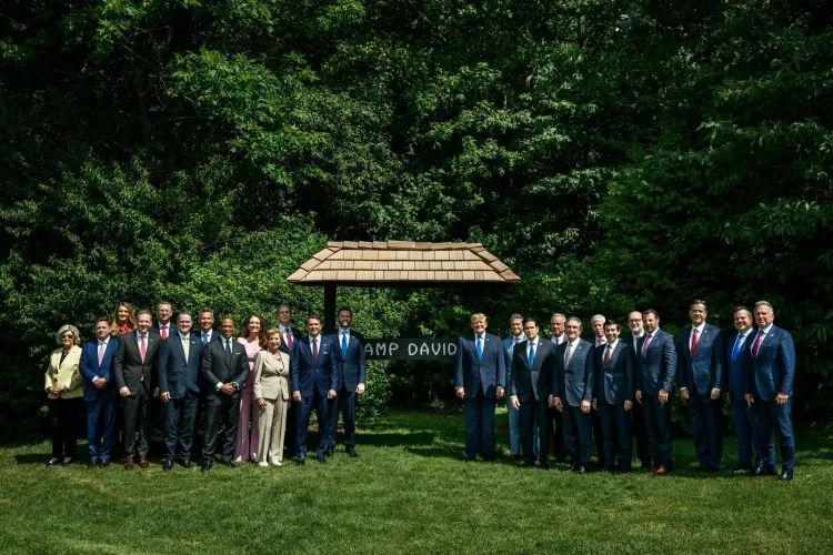 White House Holds Cabinet Meeting at Camp David