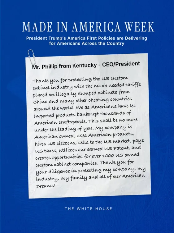 White House Marks Made in America Week, Backs Trump Manufacturing Push
