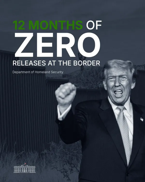 White House Marks One Year of Zero Border Releases