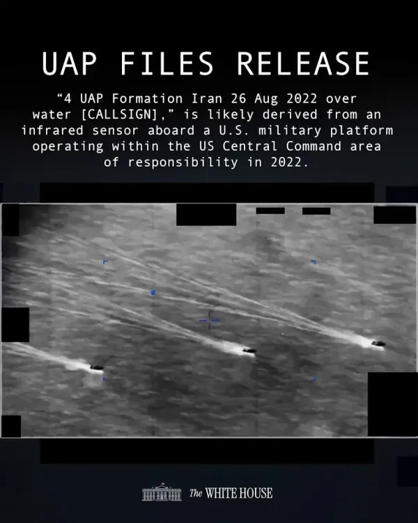 White House Releases UAP Formation Report Over Iran Waters