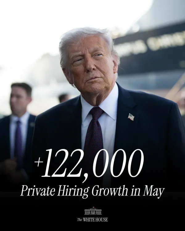 White House Roots for Strong May Private Sector Jobs Print