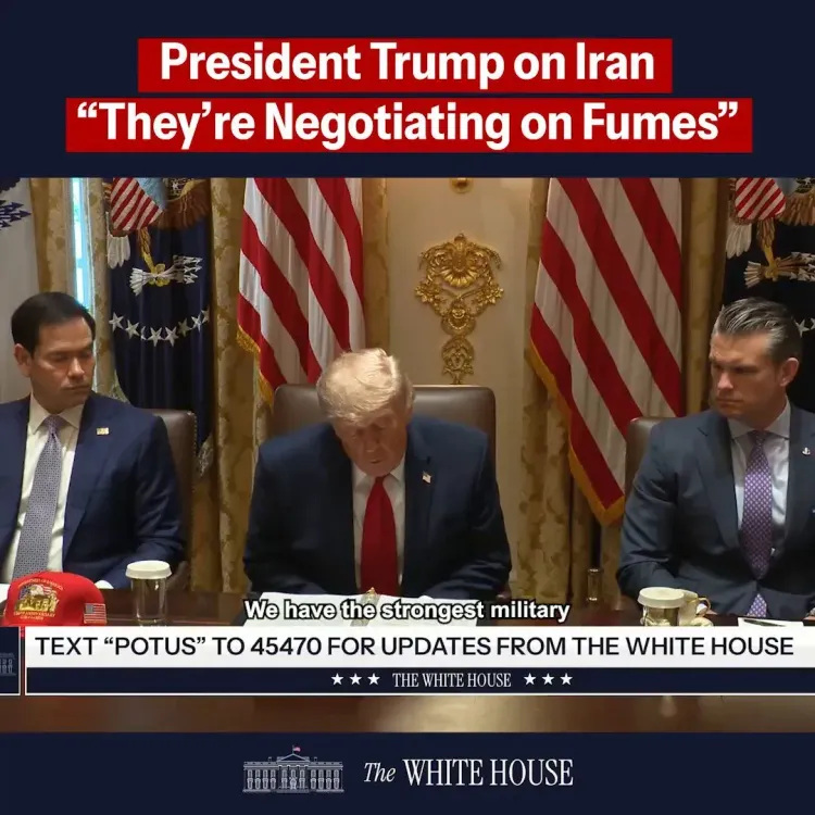 White House Says Iran Negotiating 'On Fumes' After Military Losses