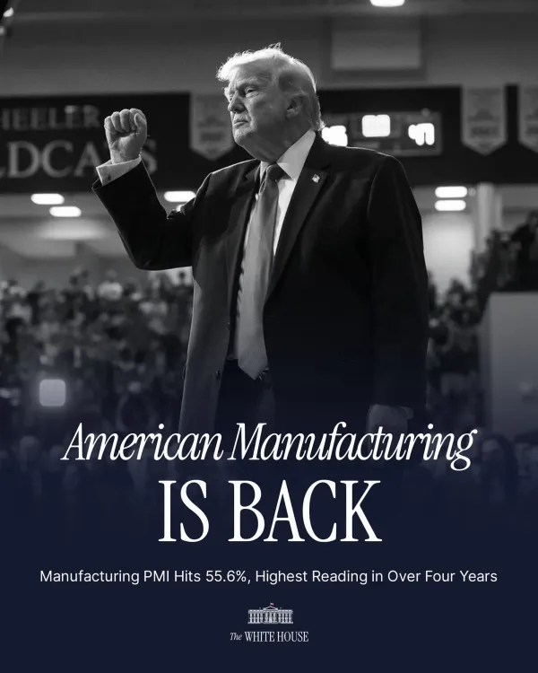White House Says US Manufacturing Is Back Under Trump