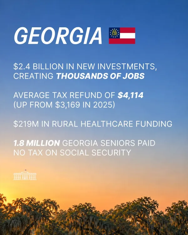 White House Touts Investments, Tax Refunds, Rural Health Funds for Georgia