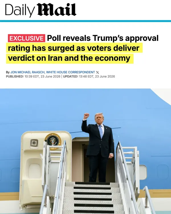 White House Touts Poll Showing Trump Approval Surge on Iran, Economy