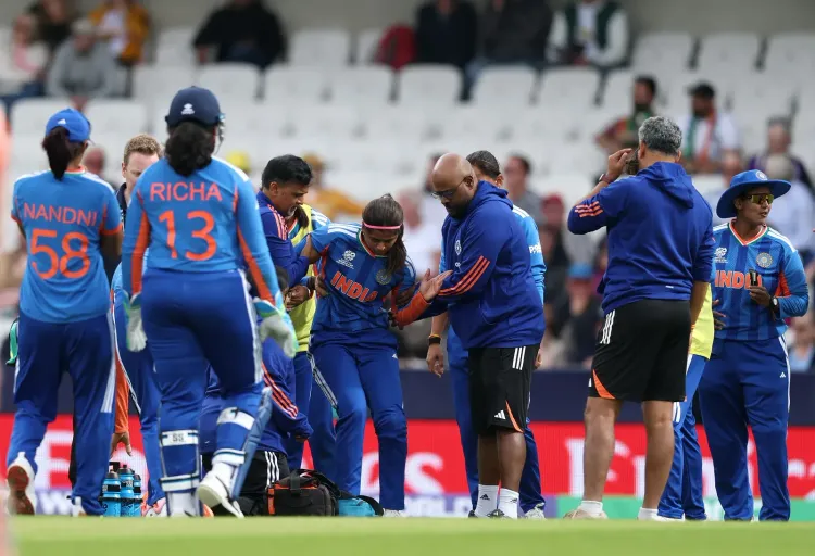 Shreyanka Patil stretchered off with ankle injury at Women's T20 WC in Leeds