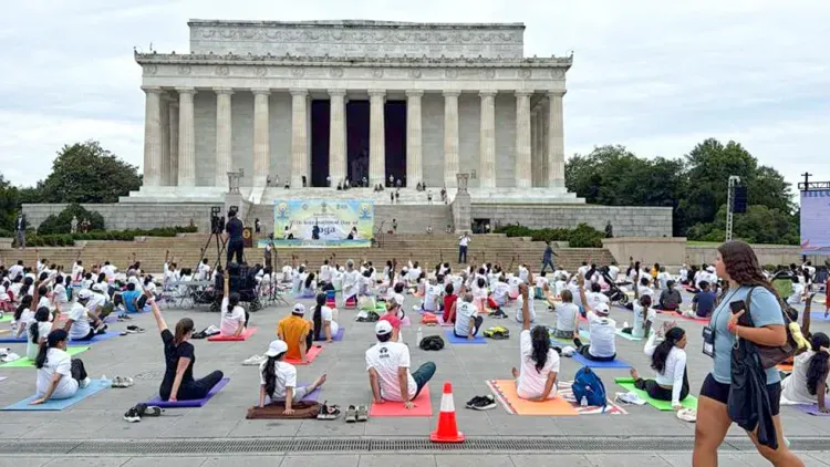 Yoga Day 2025: Hundreds gather at Lincoln Memorial for 12th International Yoga Day