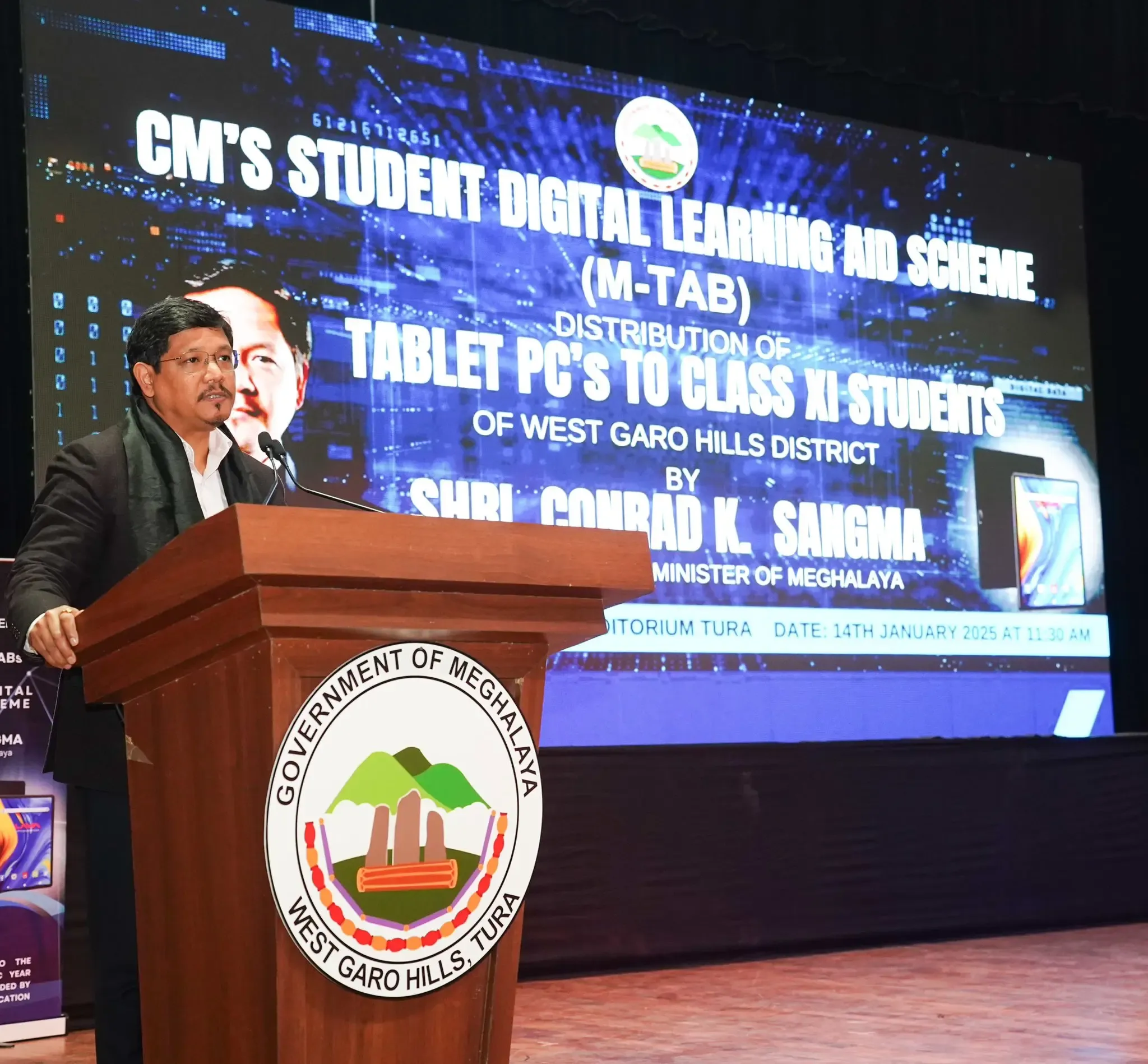 Meghalaya Chief Minister Distributes Learning Tablets in West Garo Hills