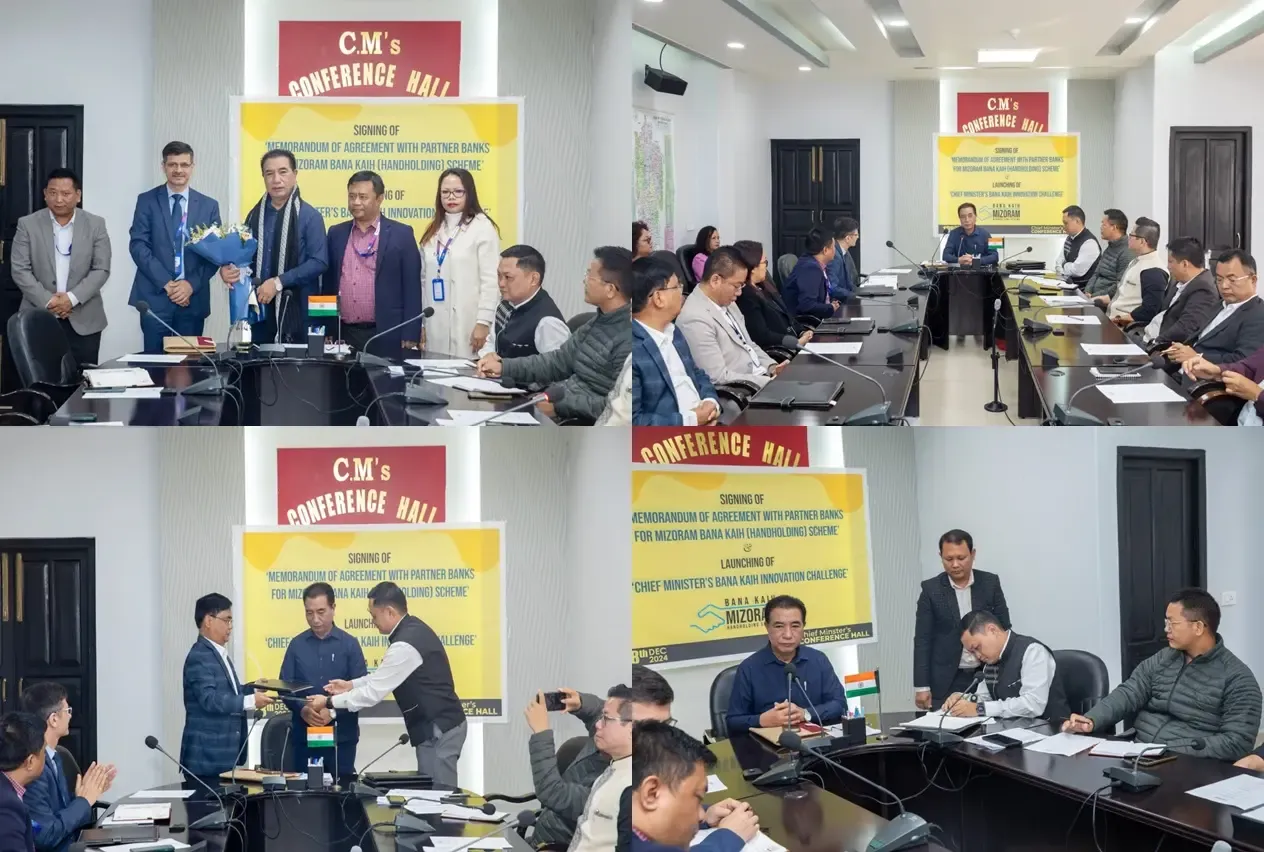 Mizoram Formalizes Agreements with Banks to Boost Support for Entrepreneurs and Farmers through Major Initiative
