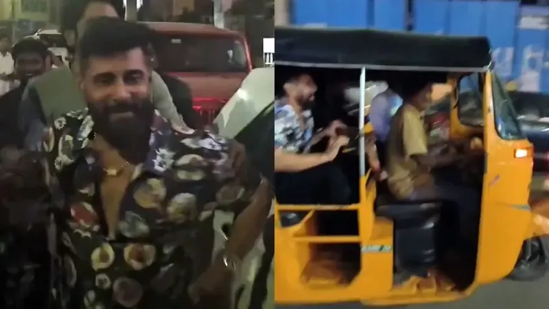 Actor Vikram Hailed by Fans, Takes Auto Rickshaw Home