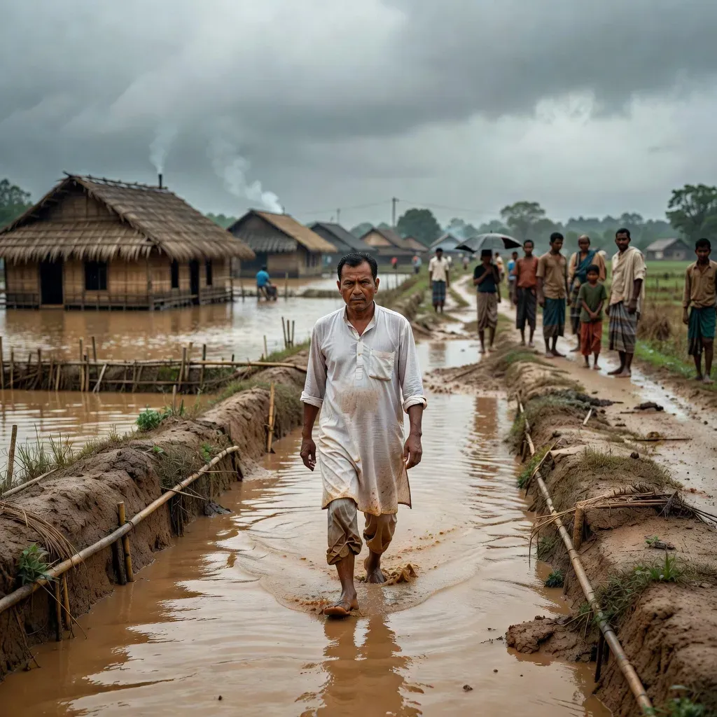 CM Himanta visits flood-hit Sumoni village, Charaideo