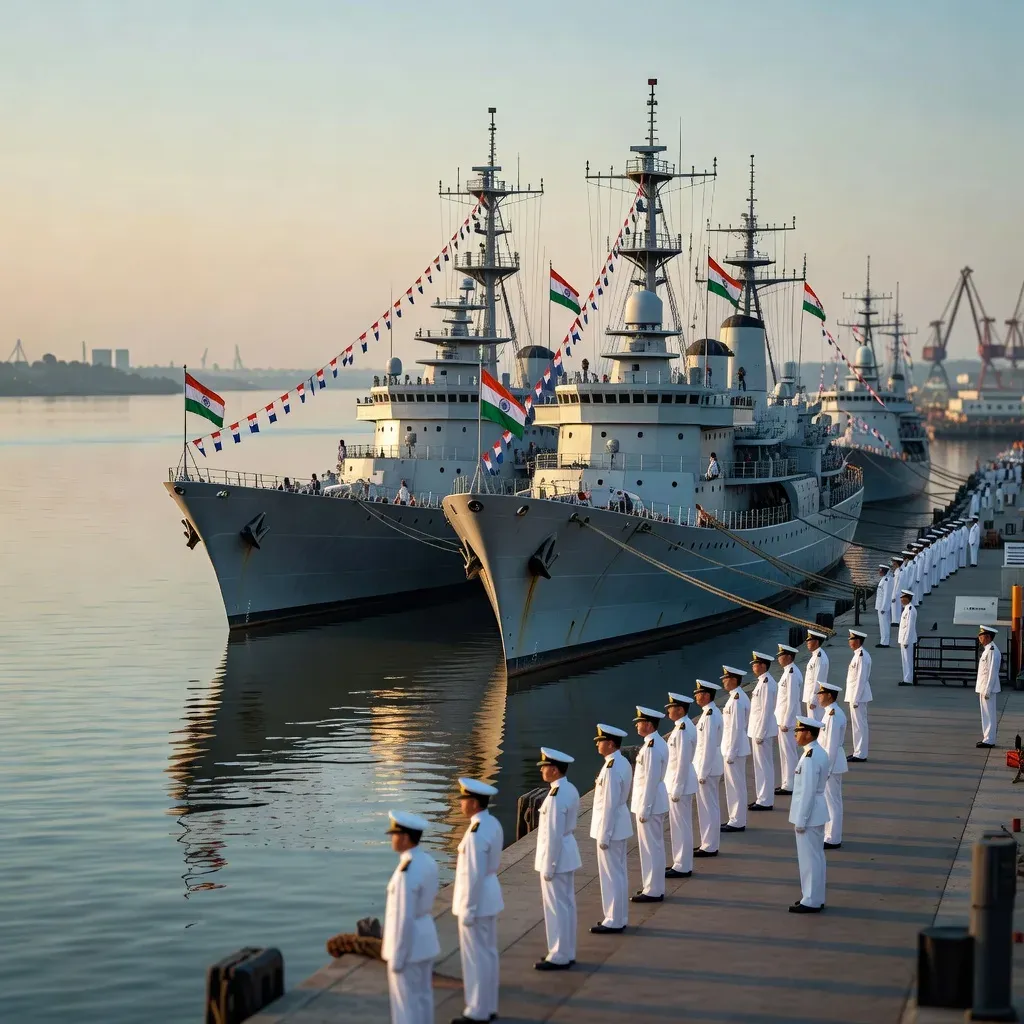 PM Modi at Tri Commissioning of INS Agray, Dunagiri & Sanshodhak