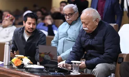 मोहन भागवत ने 'आरएसएस के 100 वर्ष-शतक' फिल्म के दो गीतों का किया लोकार्पण
