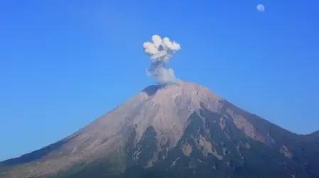 Multiple Eruptions of Mount Semeru Rock Indonesia