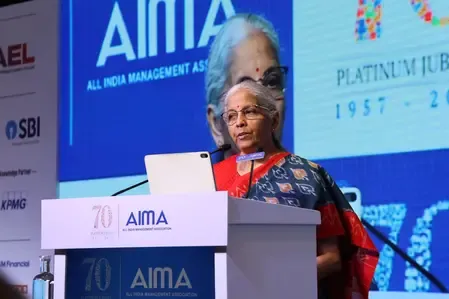 'Imagined in India': FM Sitharaman calls for innovation-led growth at AIMA