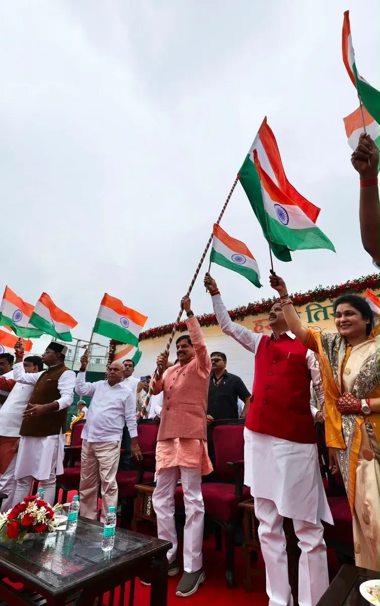 MP CM Mohan Yadav leads Tiranga Yatra in Bhopal