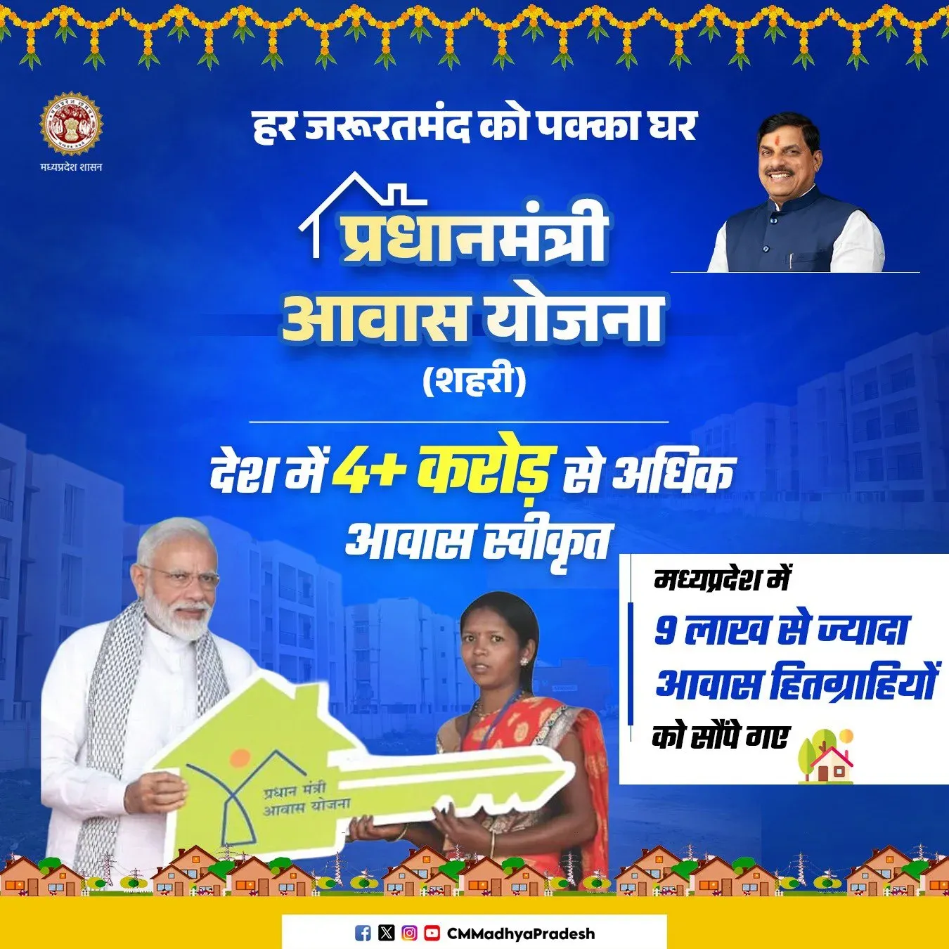 MP CM Office: Over 9 Lakh Urban Homes Handed Over Under PMAY