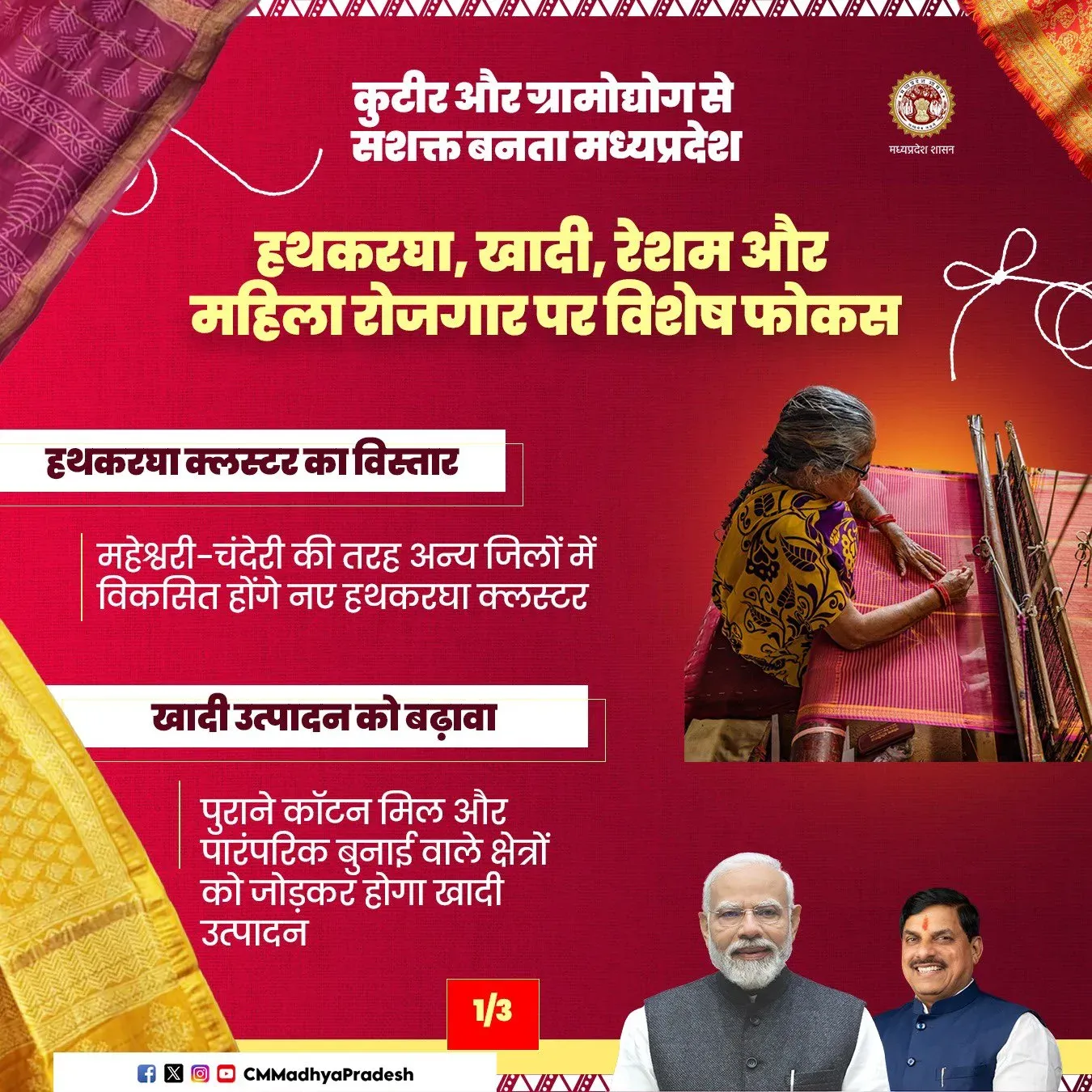 MP CM Office Pushes Handloom Clusters, Khadi Growth