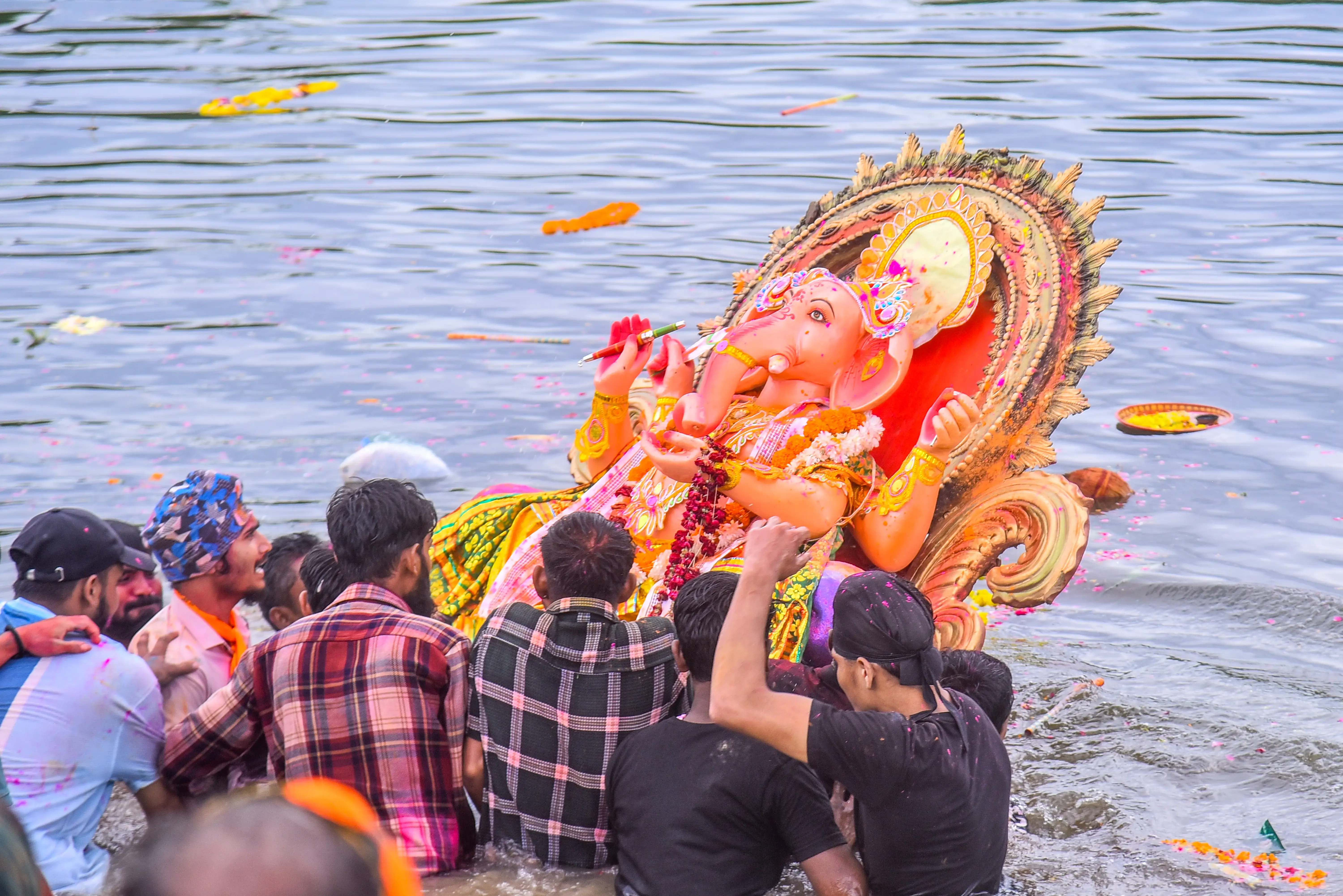 How is Ganesh Visarjan being managed amid security concerns?