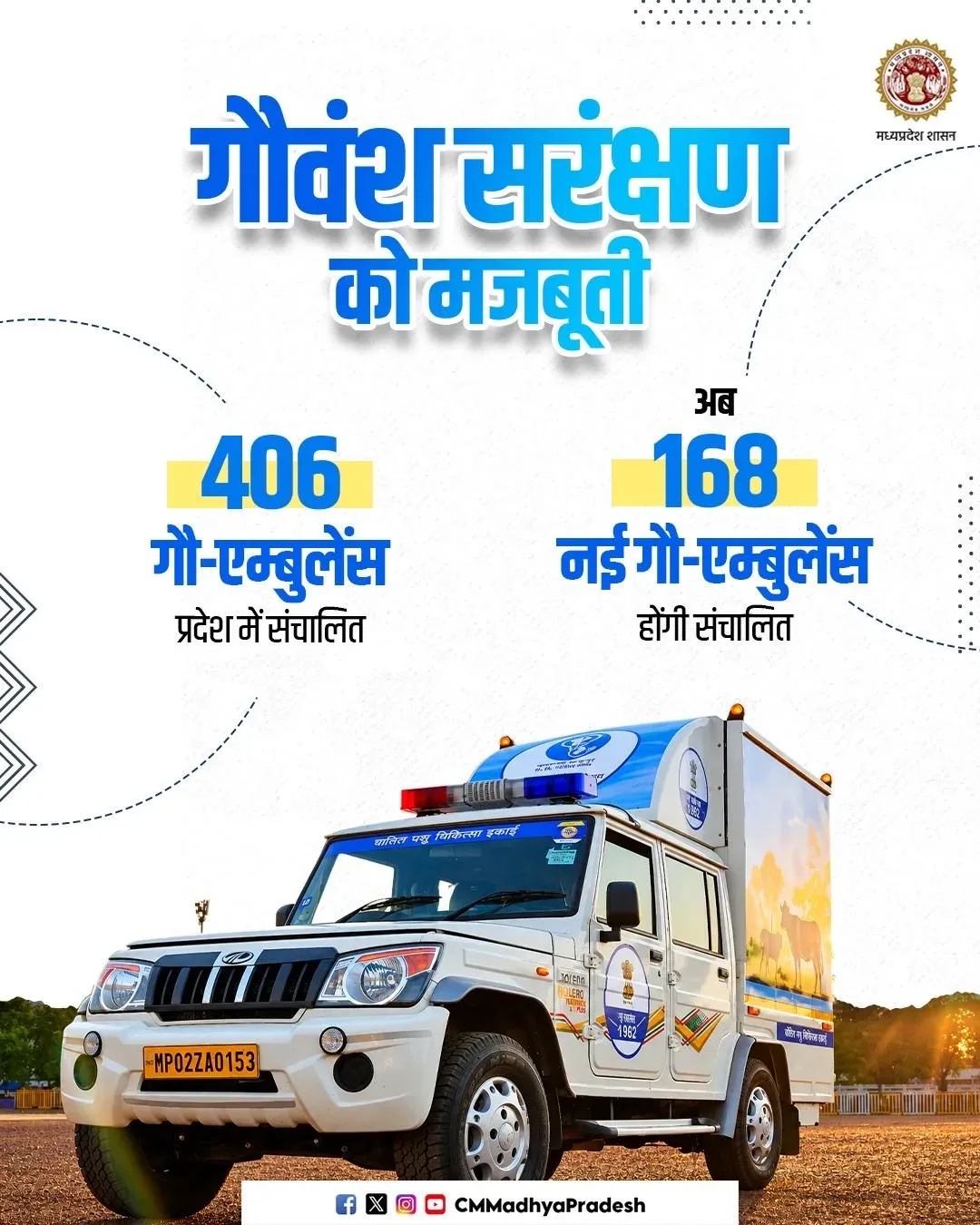MP Runs 406 Gau-Ambulances for Cattle Emergency Care