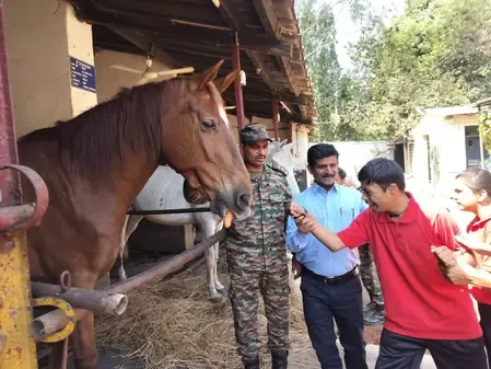 Army School's Specially-Abled Students Enjoy Therapeutic Day with Military Horses