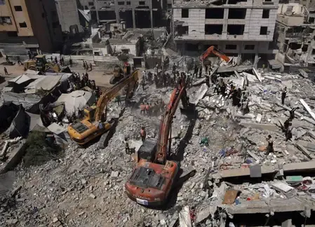 Gaza building collapse kills 21, including 11 children, in western Gaza City