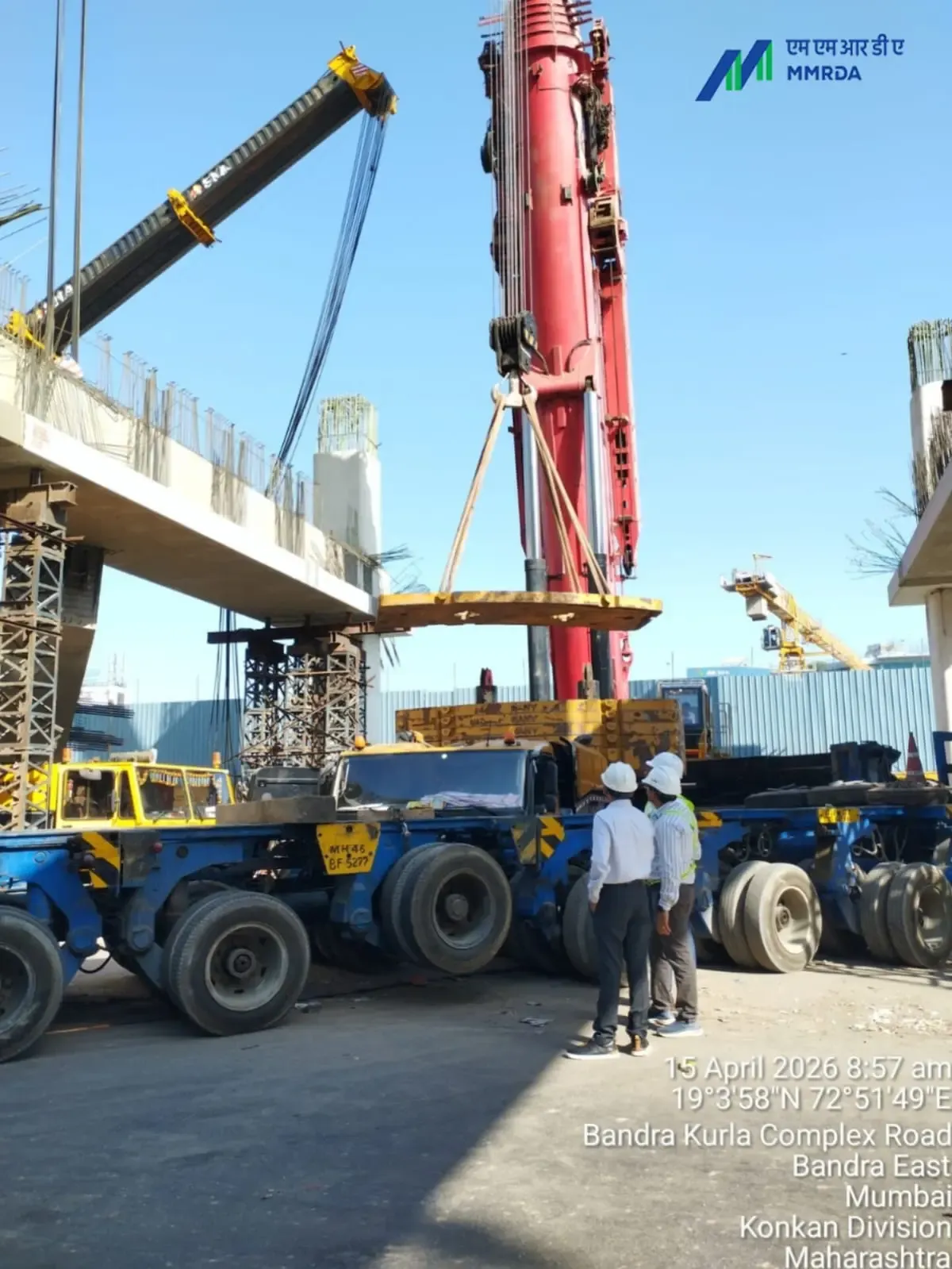 Mechanical Failure Causes 400-Tonne Crane to Tilt at Mumbai's BKC During Metro 2B Construction