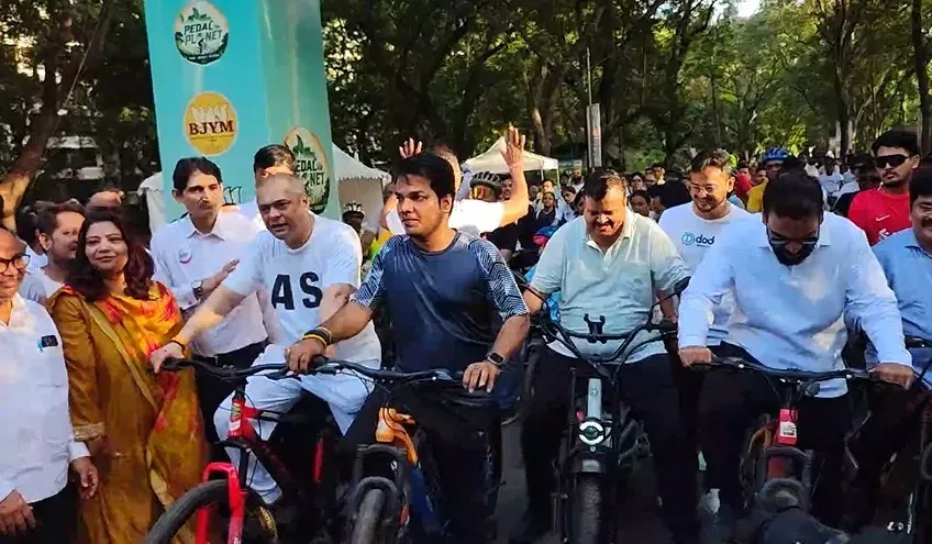 विश्व पर्यावरण दिवस पर बोरीवली नेशनल पार्क में BJP युवा मोर्चा का साइक्लोथॉन, साइक्लिंग से पर्यावरण बचाने का संकल्प