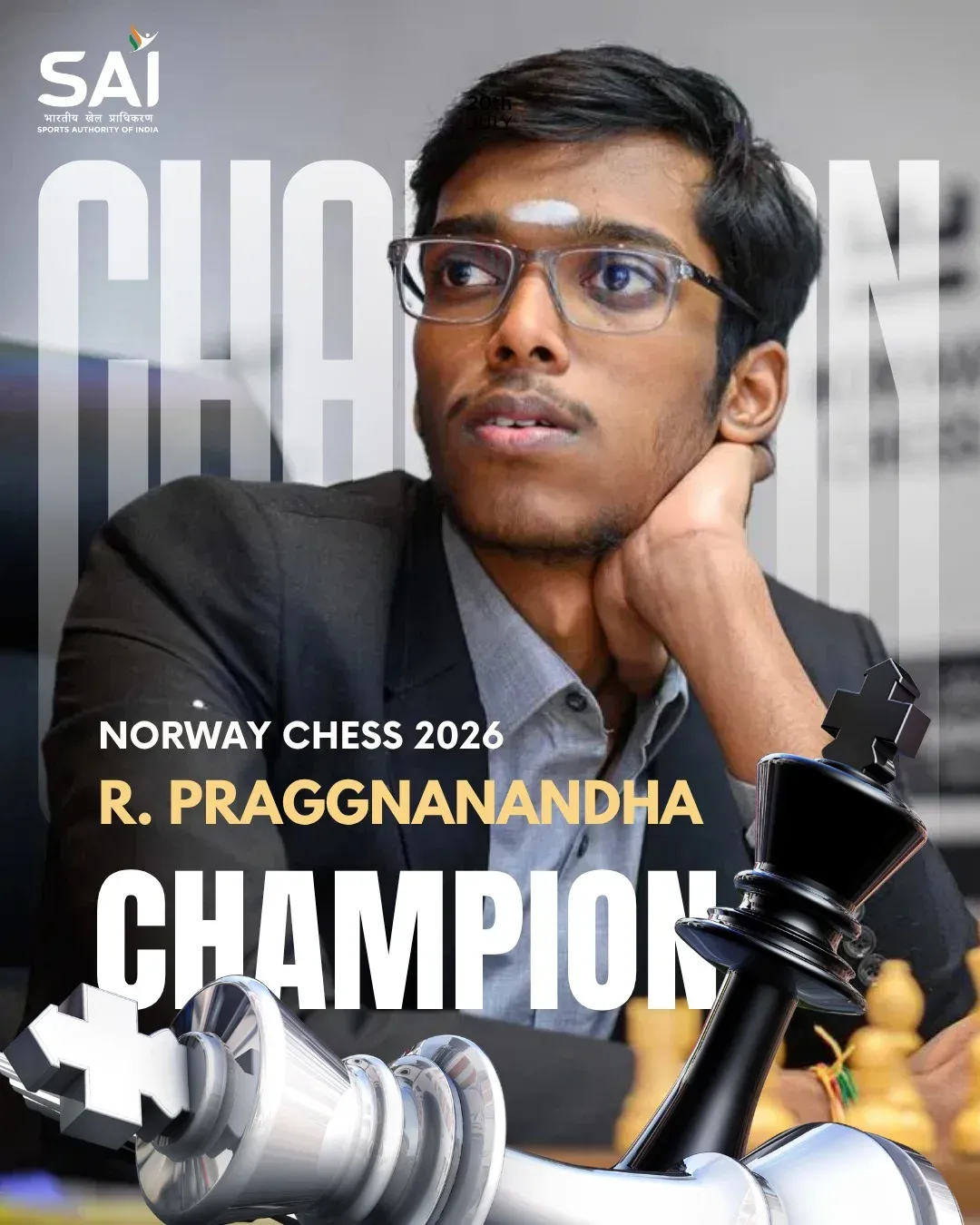 Nadda Congratulates Praggnanandhaa on Norway Chess Win
