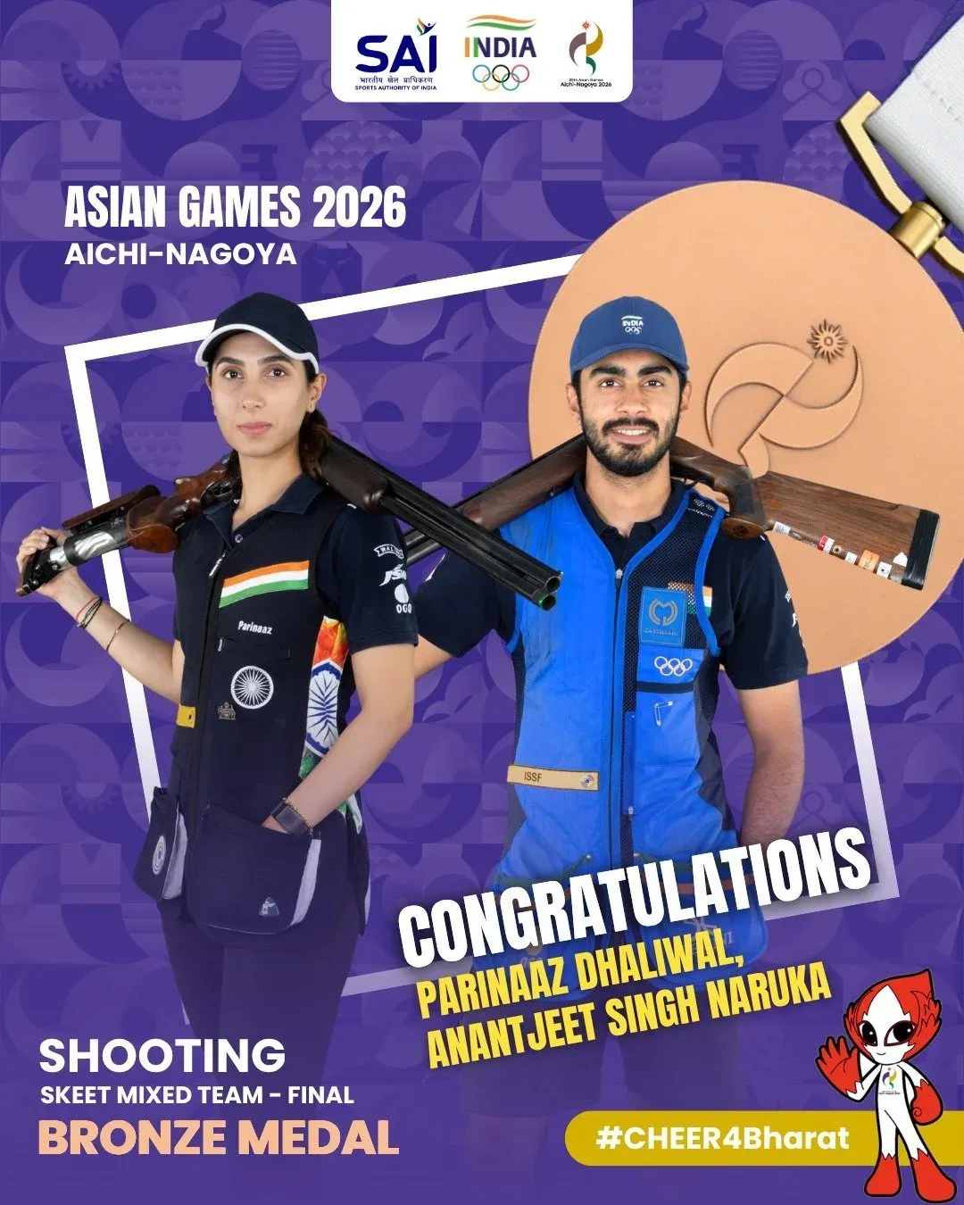 Nadda hails India's first Asian Games Skeet Mixed Team bronze