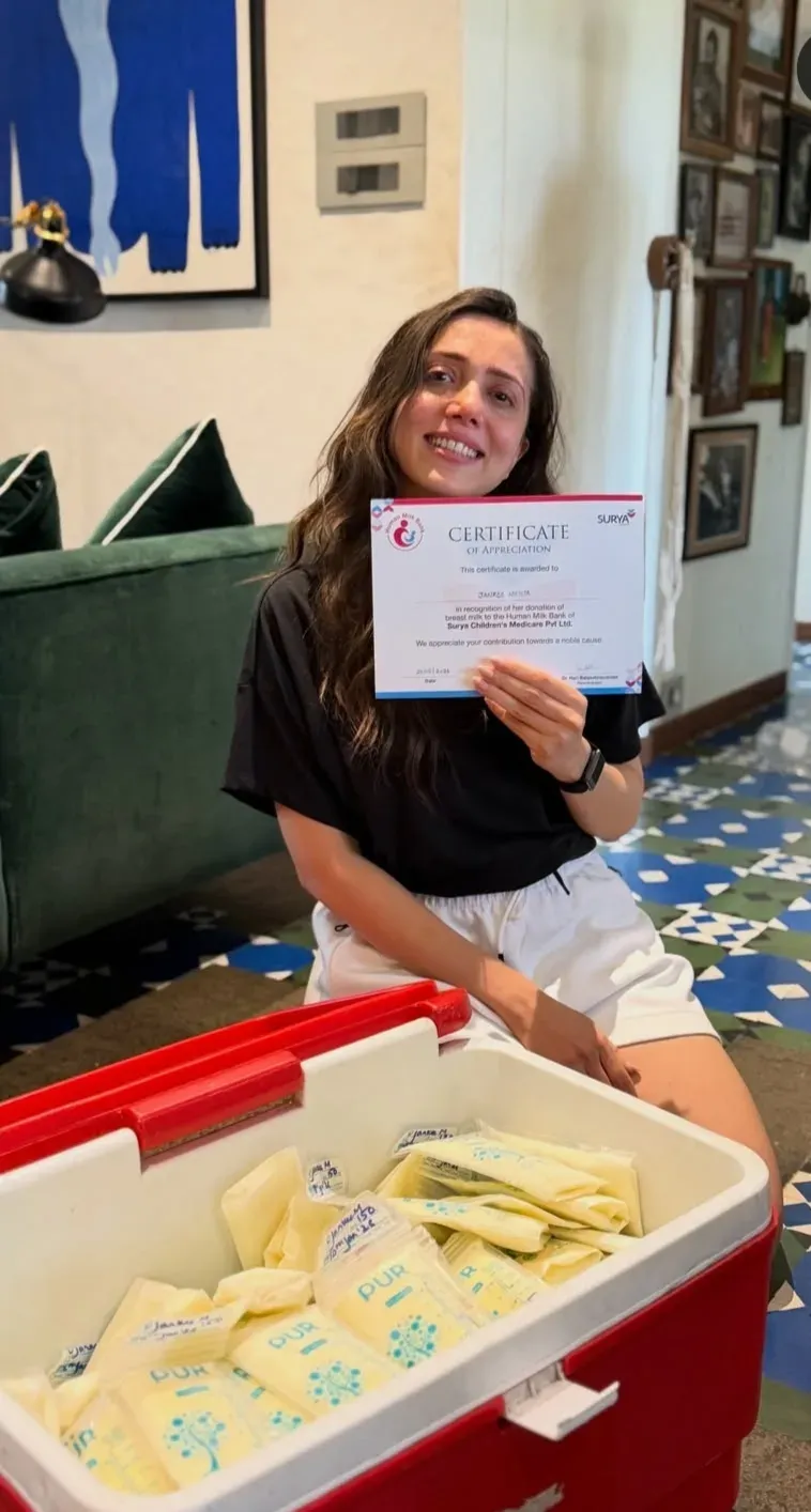 Jankee Parekh donates 90 breast milk packets to NICU milk bank