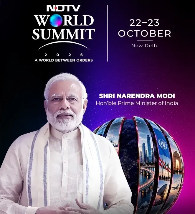 NDTV World Summit 2026: PM Modi to headline Oct 22-23 conclave on 'A World Between Orders'