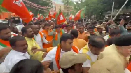 NEET row: BJP-Congress workers clash in Hyderabad, police detain leaders
