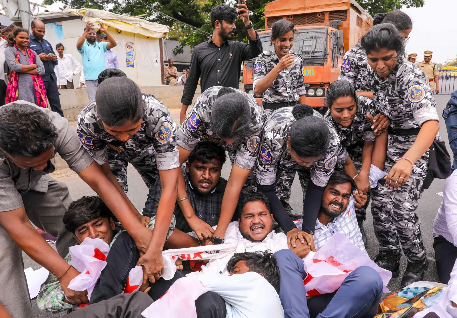NEET paper leak: Hyderabad police lathi-charge students marching to Lok Bhavan