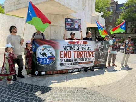 Balochistan protest in Amsterdam: FBM rallies on UN Torture Victims Day