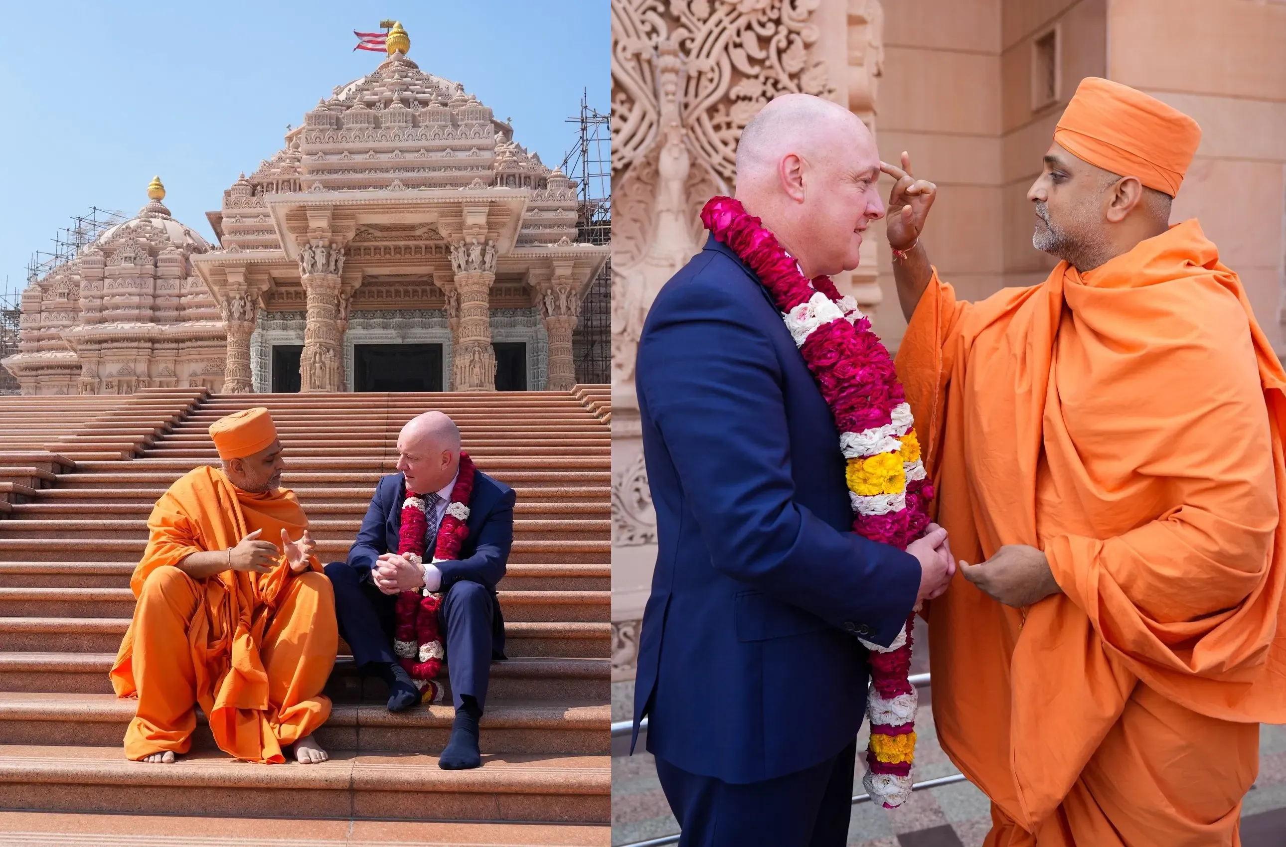 New Zealand's PM Pays Tribute at Akshardham Temple, Acknowledges Hindu Community's Impact
