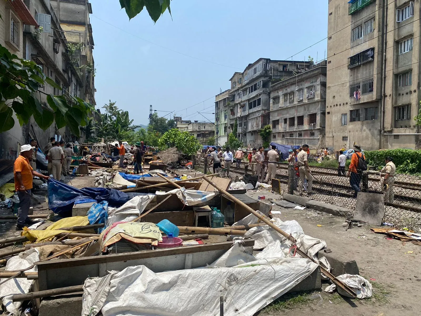 What prompted NF Railway to demolish 29 unauthorized structures in Guwahati?