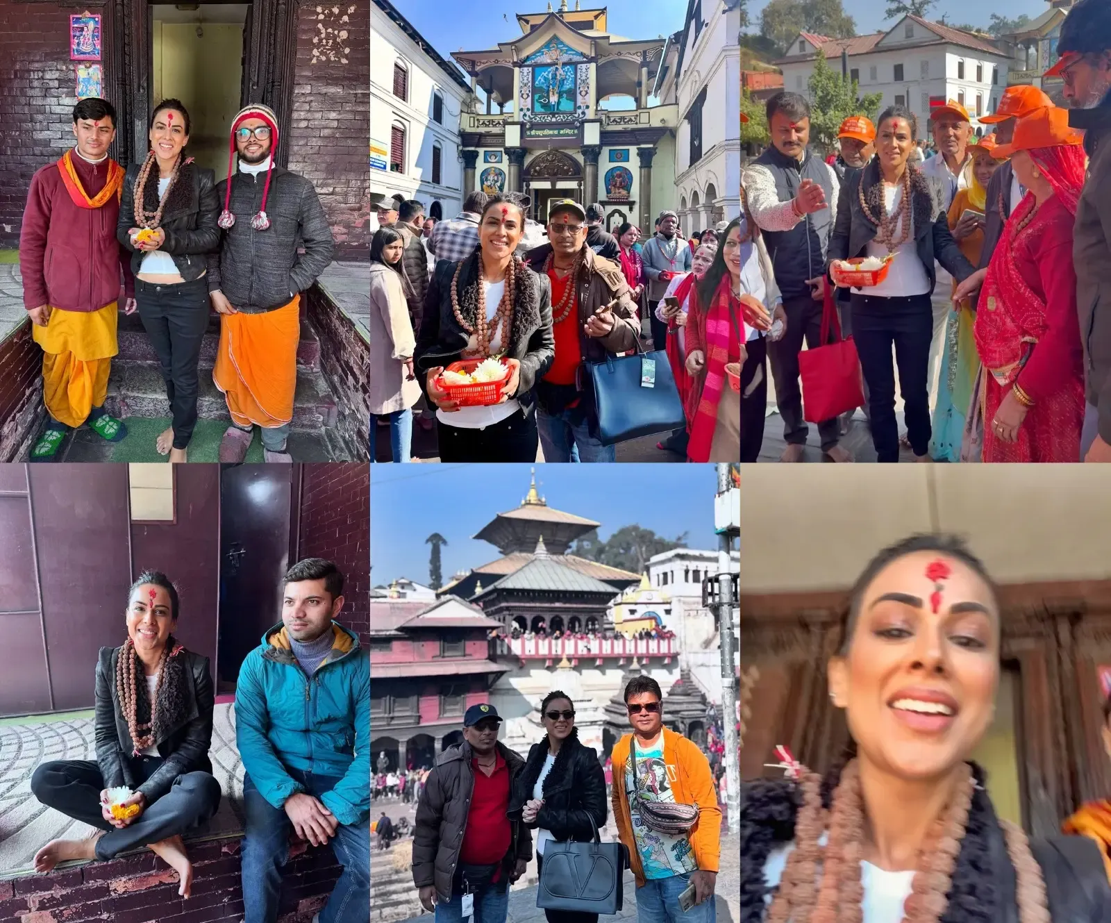 Nia Sharma Navigates 525 Shiva Lingams in Prayer at Pashupatinath Temple