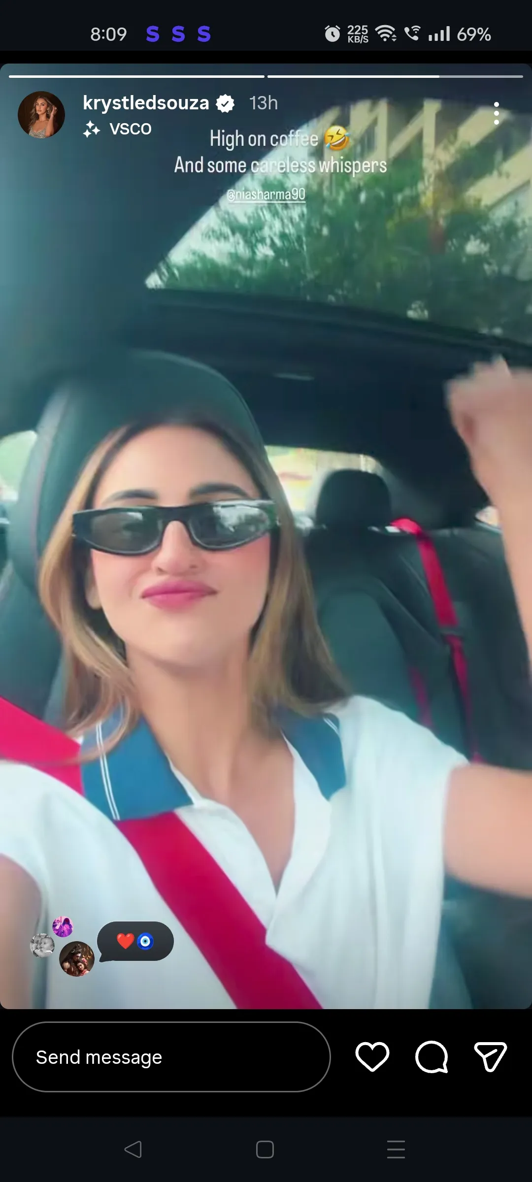 Nia Sharma and Krystle D'Souza Reunite for a Joyful Car Jam Session