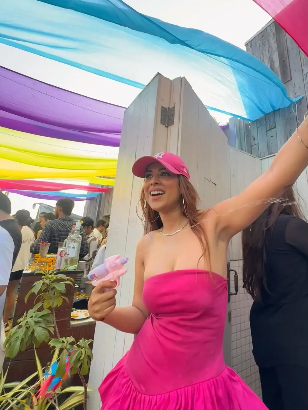Nia Sharma Challenges 'Bazooka Pichkaris' with a Mini Water Gun at Holi