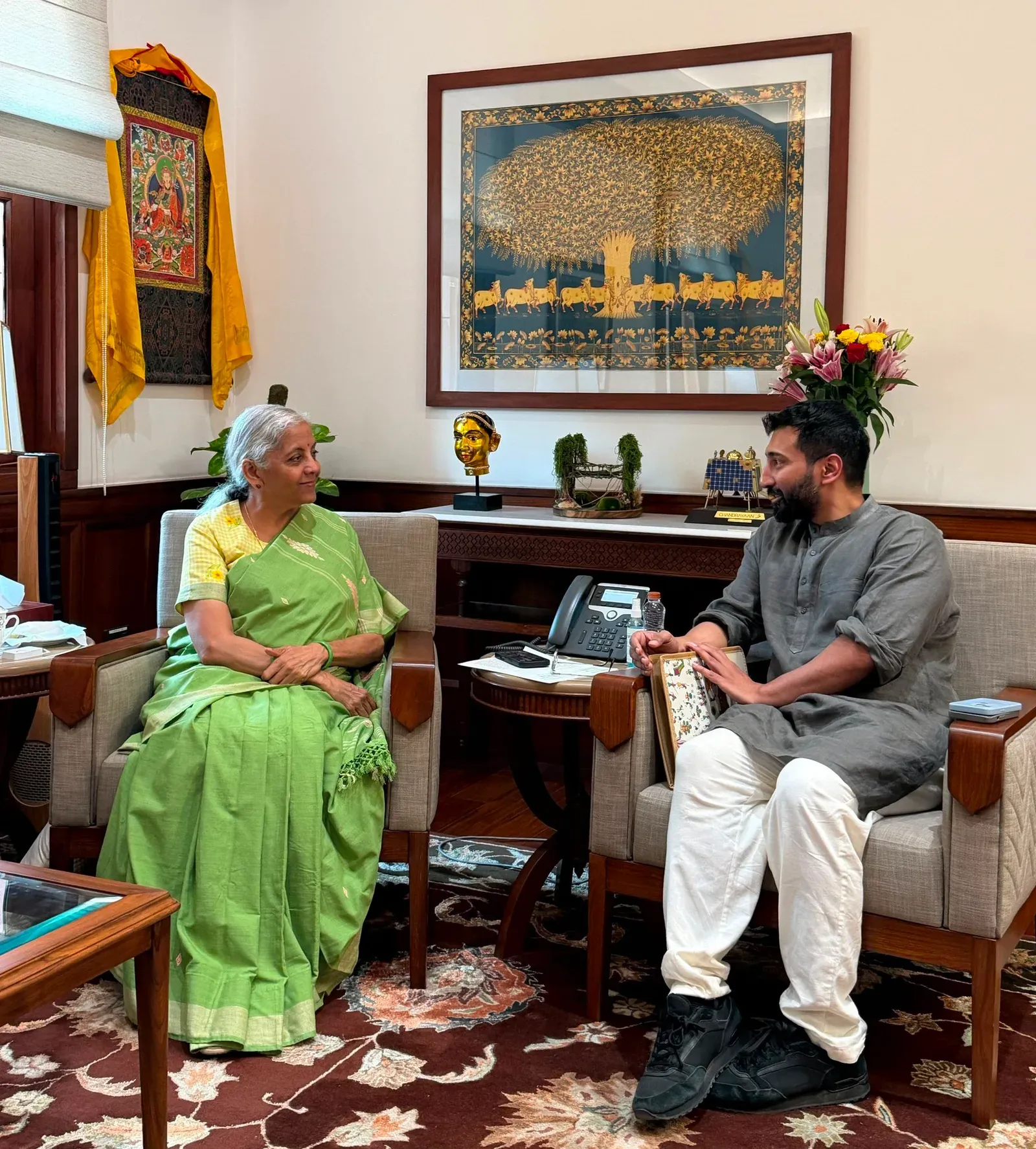 Nirmala Sitharaman Meets BJP's Anil K Antony at Parliament