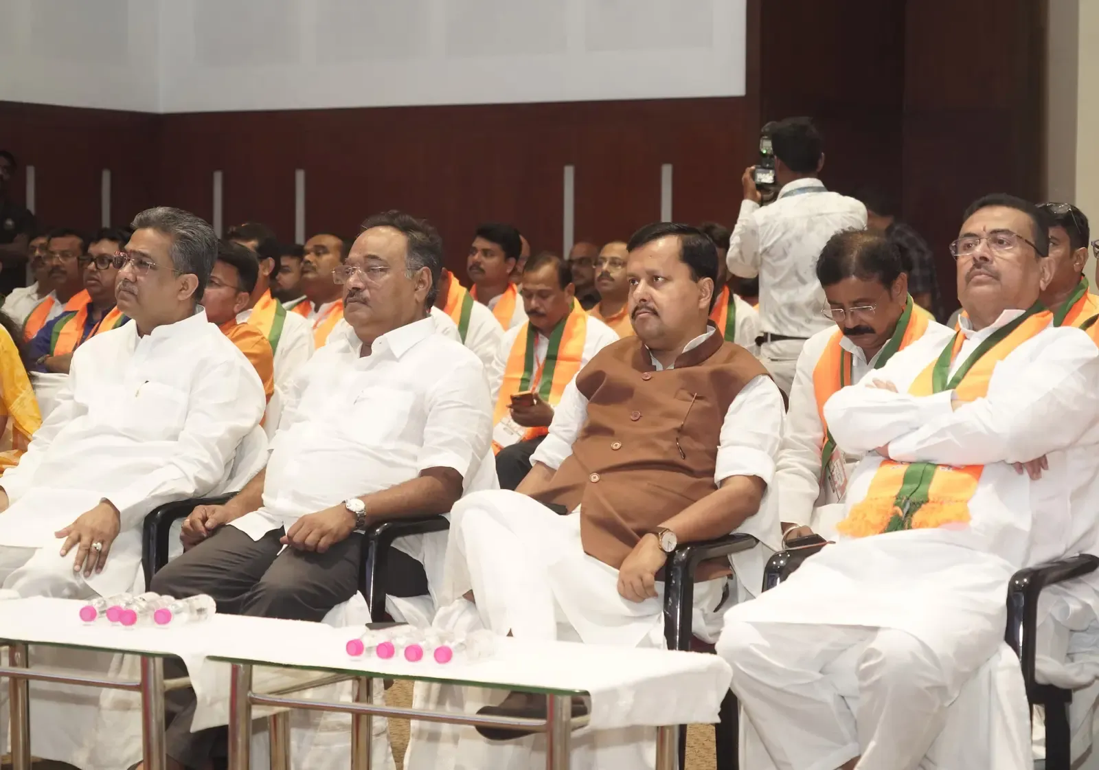 BJP chief Nitin Nabin joins Mann Ki Baat 138 at Biswa Bangla Centre in Kolkata