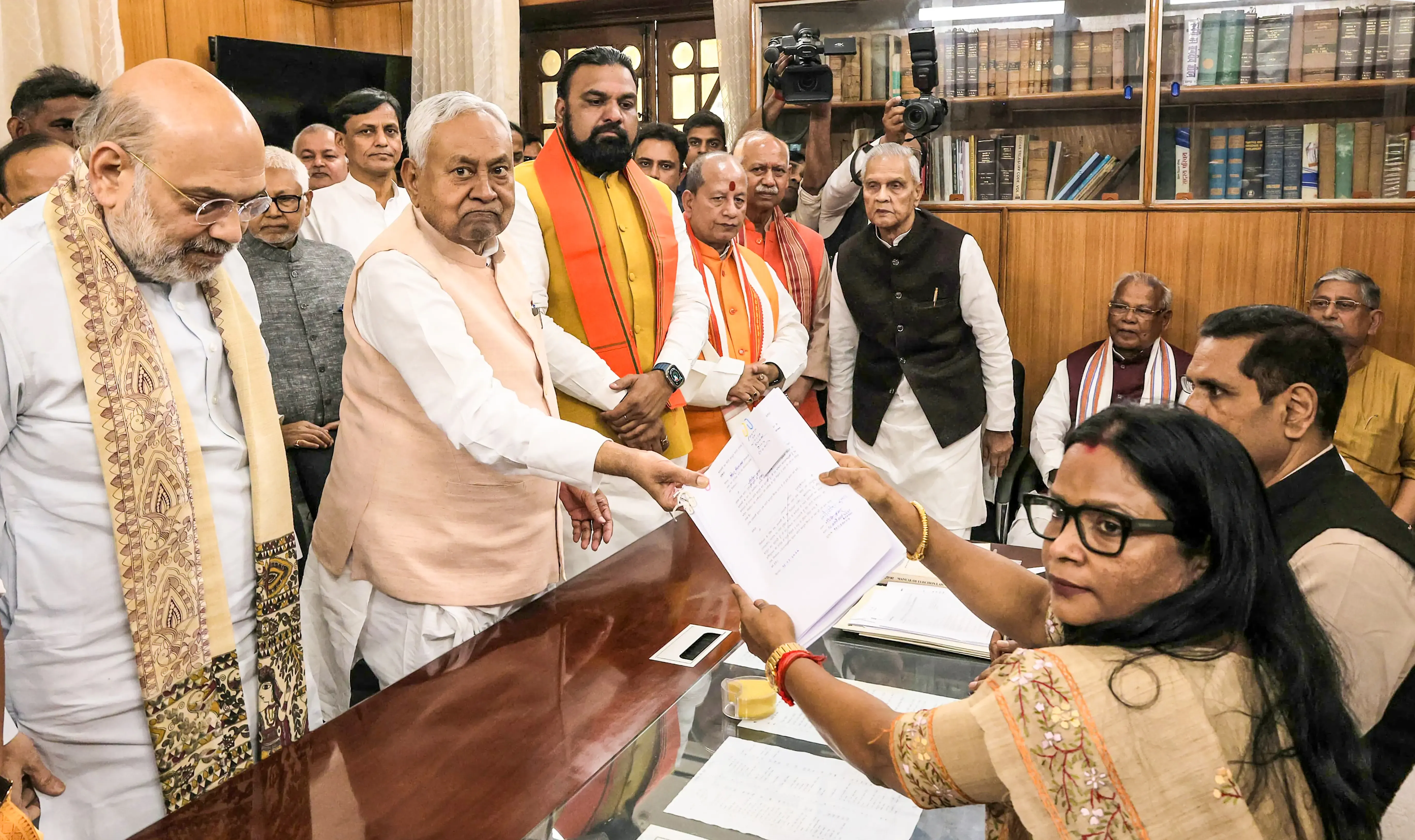 Political Turmoil in Bihar: Nitish Kumar Submits Rajya Sabha Nomination Amid JD(U) Protests