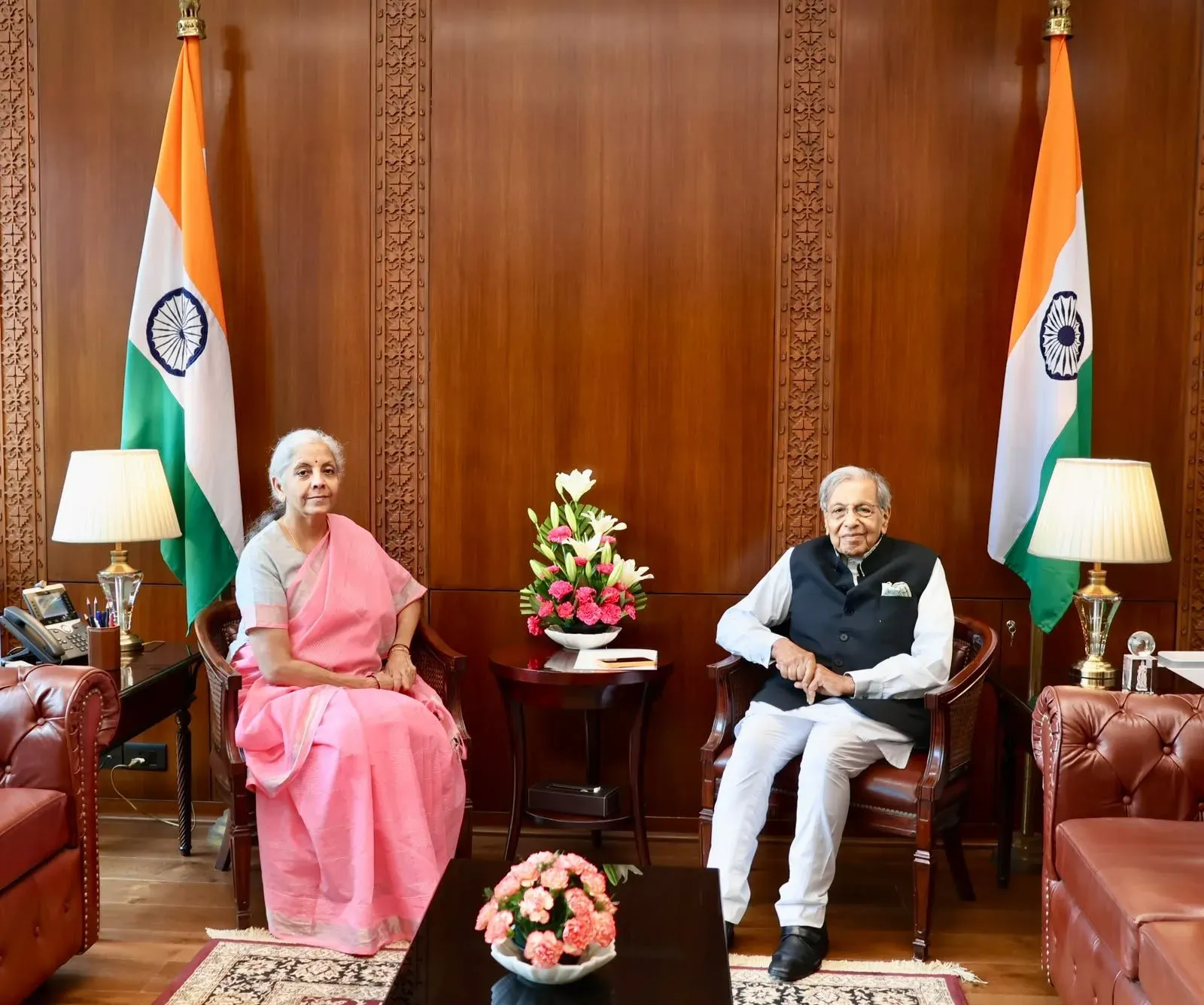 NK Singh calls on FM Sitharaman amid fiscal federalism focus