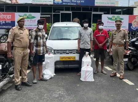 नोएडा पुलिस की बड़ी कार्रवाई, चार मामलों में गांजा और शराब तस्कर गिरफ्तार