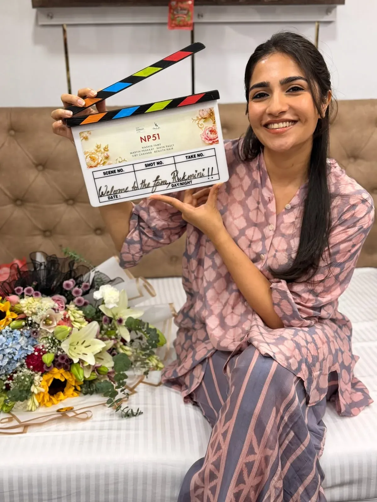 Rukmini Vasanth begins shoot for NP51 opposite Nivin Pauly