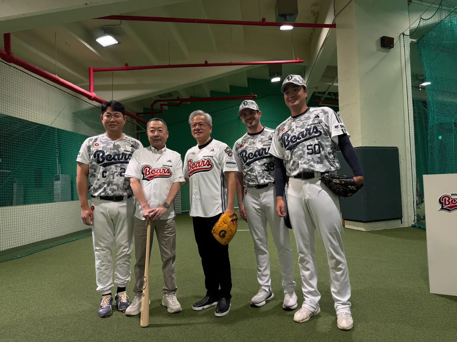 Nvidia CEO Jensen Huang Throws First Pitch at Doosan Bears Game