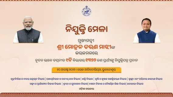 Odisha CM Hands Appointment Letters to 1,326 New Recruits